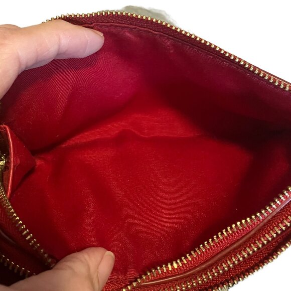 EUC Coach Red Double Zip Wristlet - Picture 10 of 11